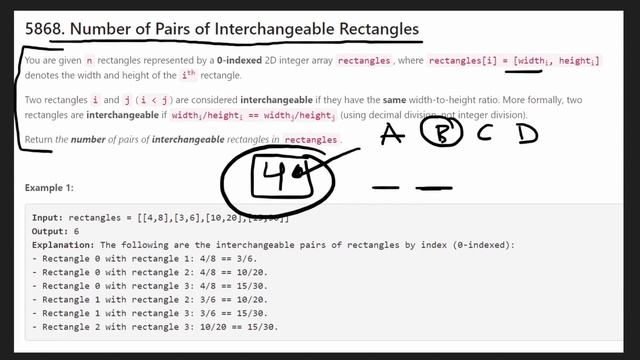 Number of Pairs of Interchangeable Rectangles - Leetcode 2001 - Python смотреть онлайн