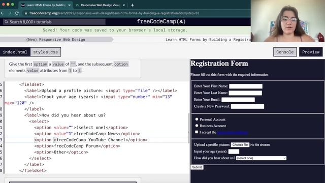 freeCodeCamp: REGISTRATION FORM | PROJECT SOLUTION смотреть онлайн
