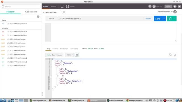 Creating a RESTFul API Using Flask-Restless - PUT Requests смотреть онлайн