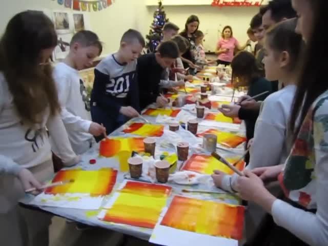 Мастер класс Гуашь Рисуем закат смотреть онлайн