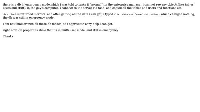 DevOps & SysAdmins: get a sql server 2000 database out of emergency mode смотреть онлайн
