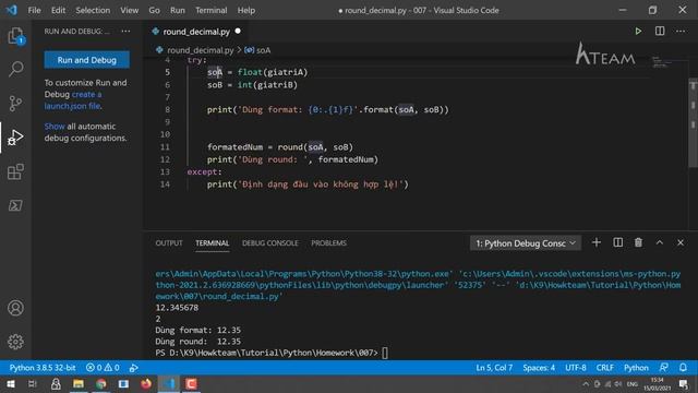 Bài tập #Python tự luyện - Bài 7: Làm tròn A đến B chữ số thập phân - ngoại lệ |#Kteam #Howkteam смотреть онлайн