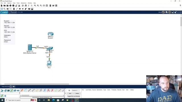 Configure a Router to use AAA (Radius/TACACS) for Authentication using Cisco Packet Tracer смотреть онлайн