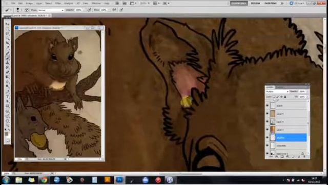 Digital Painting by Ally Albon - squirrel painting walkthrough / tutorial in Photoshop смотреть онлайн