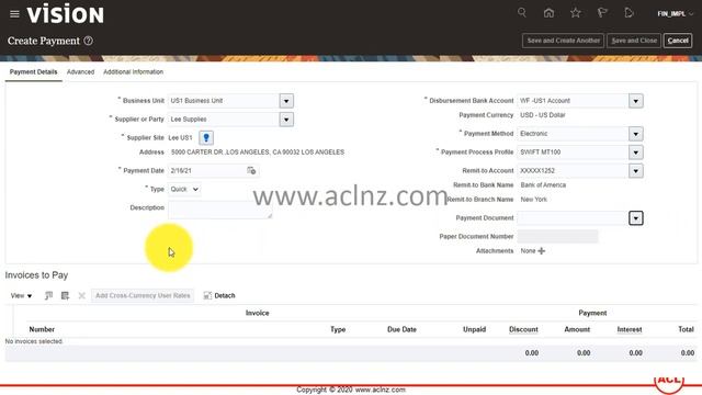How to make Payment in full for AP Invoice in Oracle Fusion Cloud Payables (Release 21A) смотреть онлайн