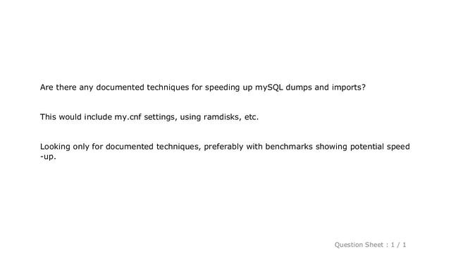 MySQL : Speeding up mysql dumps and imports смотреть онлайн
