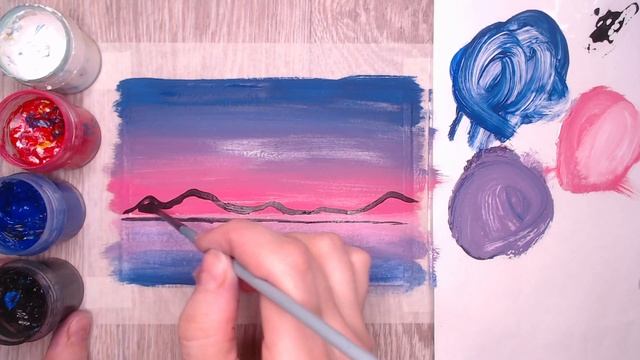 Как нарисовать звёздное небо гуашью. Ночной пейзаж смотреть онлайн