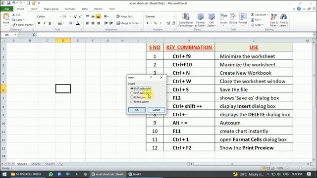 12 IMPORTANT - EXCEL- KEYBOARD-SHORT-CUT смотреть онлайн