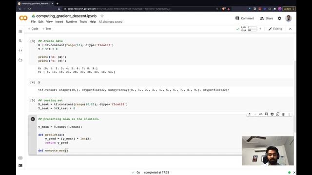 Computing gradients using TensorFlow | Training a Linear Regression model from scratch. смотреть онлайн