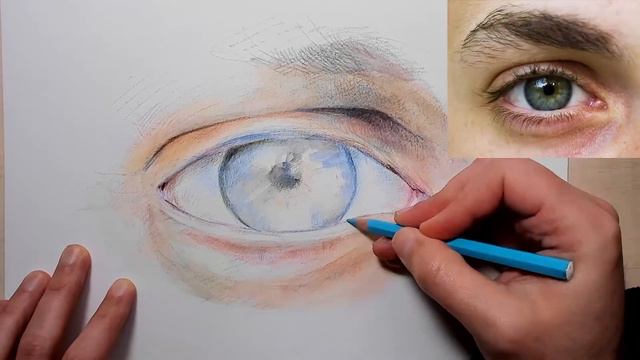 L'occhio - con gli acquerelli e le matite acquerellabili (dimostrazione di lavoro) смотреть онлайн