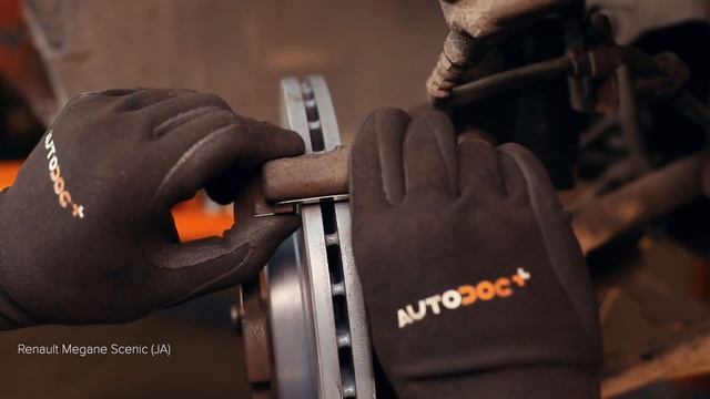 How to change front brake pads on RENAULT MEGANE SCENIC [TUTORIAL AUTODOC] смотреть онлайн