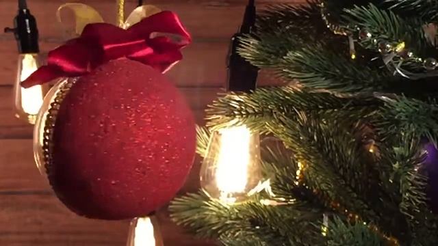 Красный глиттер - Новогодний фото-шар смотреть онлайн