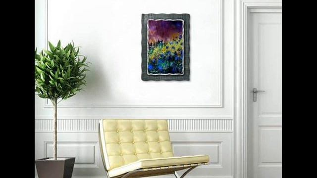 Purple Sky & Azure Flowers Scenic Metal Wall Art Decor Hanging.wmv смотреть онлайн