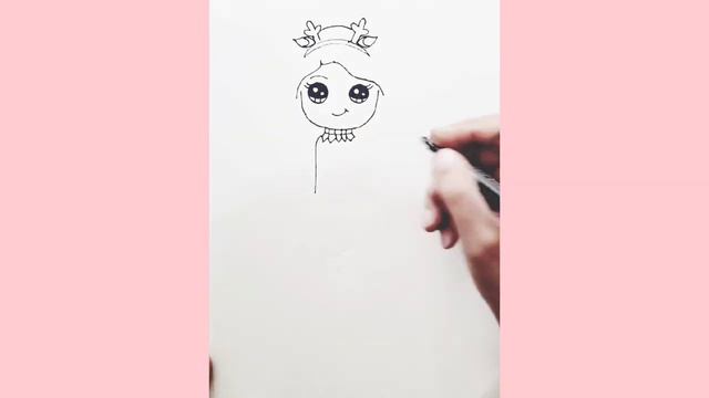 easy and cute: How to draw a girl at Christmas? # cute girl смотреть онлайн