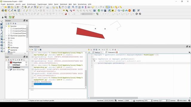 Geometriewerte in QGIS mit python auslesen смотреть онлайн