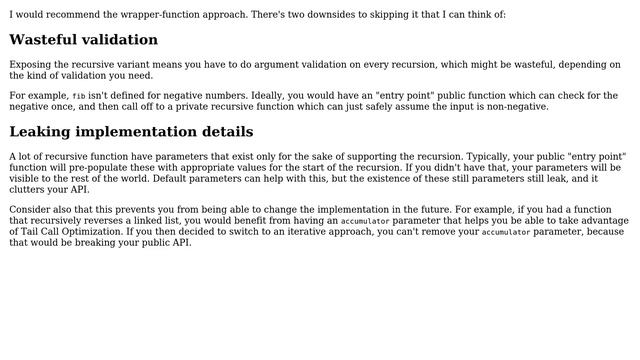 Software Engineering: Are user-callable recursive functions an anti-pattern? (3 Solutions!!) смотреть онлайн