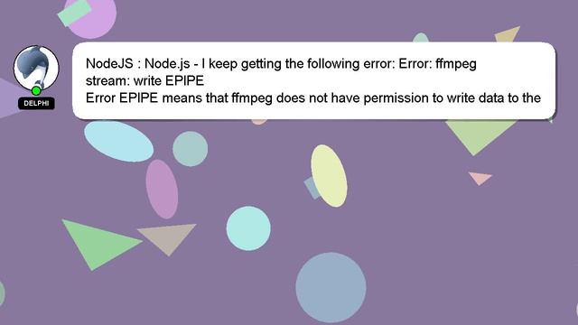 NodeJS : Node.js - I keep getting the following error: Error: ffmpeg stream: write EPIPE смотреть онлайн