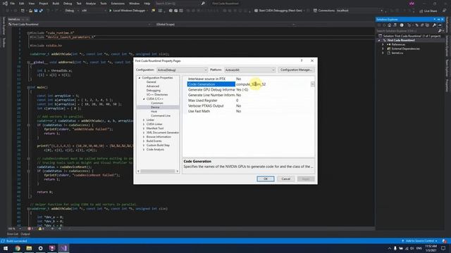 Create Cuda Project and add GPU Architecture смотреть онлайн