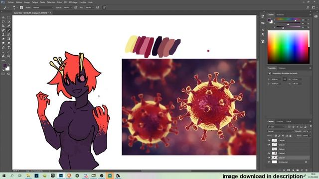 Drawing CORONAVIRUS but it's an ANIME GIRL