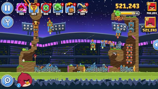 Angry Birds Friends Level 7 Tournament 1354 three stars NO POWER-UP walkthrough 2024-02-10 смотреть онлайн