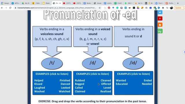 Pronunciation of the simple past of regular verbs смотреть онлайн