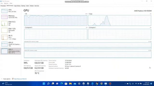THE GPU 0: INTEL(R) HD GRAPHICS 620 THE GPU 1: AMD RADEON HD M420 смотреть онлайн