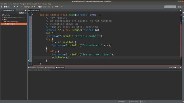 Try-finally blocks for exception handling - Basic Java Fast (43) смотреть онлайн