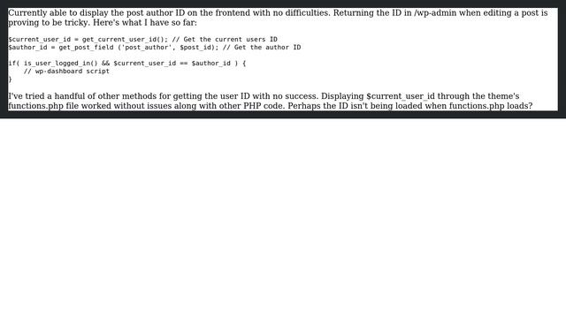 Wordpress: Retrieving Author ID in wp-admin area смотреть онлайн