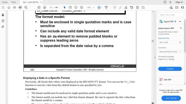 Introduction to Oracle Explicit Functions Using To_CHAR FUNCTION with Dates смотреть онлайн