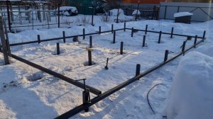 Фундамент из проф.трубы.