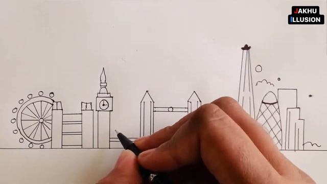 LONDON City Skyline sketch | pencil drawing смотреть онлайн