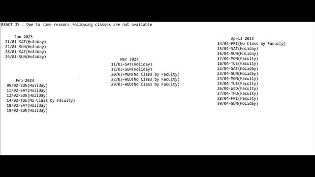React JS | 22 01 23 | New Course | New Batch смотреть онлайн