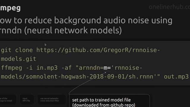 How to reduce background audio noise using arnndn (neural network models) #ffmpeg смотреть онлайн