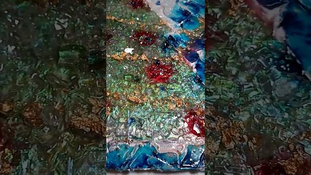 Christmas tree painting. 3D Textured resin wall decor.Geode resin art. Текстурная картина Елка смол смотреть онлайн