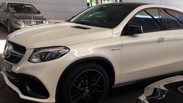 MB Mercedes Benz GLE Coupe AMG 63 S V8 Biturbo white colour sport SUV walkaround K1157 смотреть онлайн