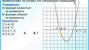 Задание 10 Квадратичная функция  Промежутки возрастания убывания