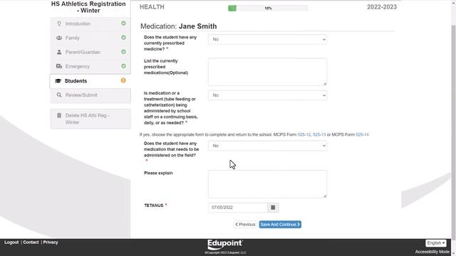 Athletic Registration in ParentVUE смотреть онлайн