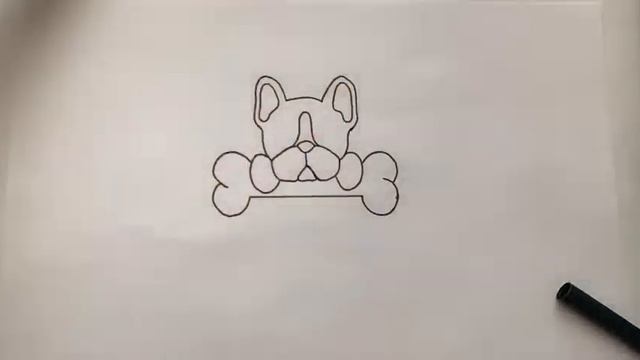 Как нарисовать французского бульдога/how to draw a french bulldog bone puppy cartoon смотреть онлайн