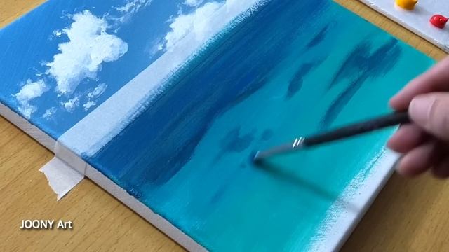 Spring Seascape Painting / Acrylic Painting for Beginners / STEP by STEP смотреть онлайн
