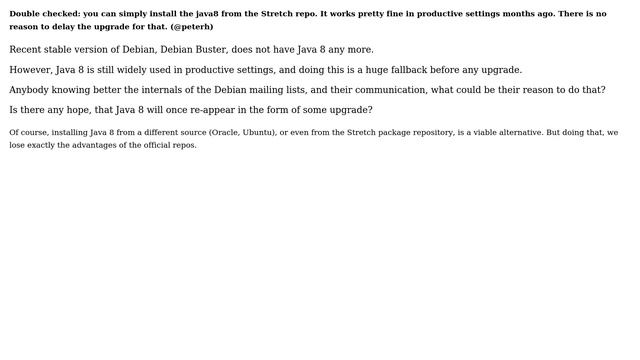 Unix & Linux: Why was Java 8 left out from Debian Buster? смотреть онлайн