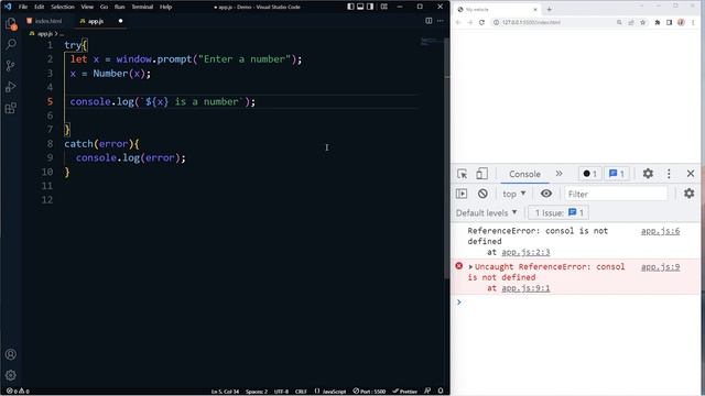 เรียน Javascript error handling #60 смотреть онлайн