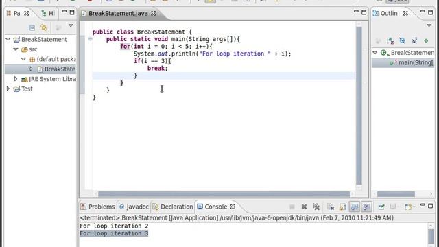 Java Video Tutorial 18: Using break statements смотреть онлайн
