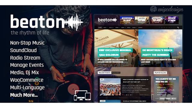 Beaton - Music, Radio & Events WordPress Theme | Themeforest Website Templates and Themes смотреть онлайн