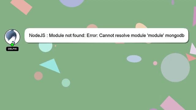 NodeJS : Module not found: Error: Cannot resolve module 'module' mongodb while bundling with webpac смотреть онлайн