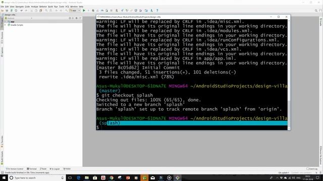 Work on Branches In Android Studio With Git Bash смотреть онлайн