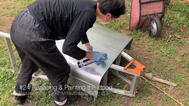 #24 Repairing & Painting the Hood [Restoration 1992 Mitsubishi Jeep J53] смотреть онлайн