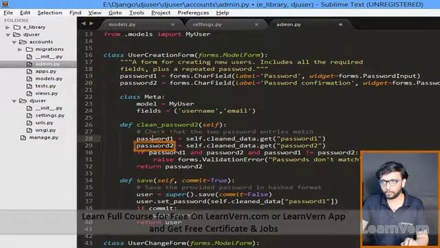 How to create custom user model in Django? | Free On LearnVern смотреть онлайн