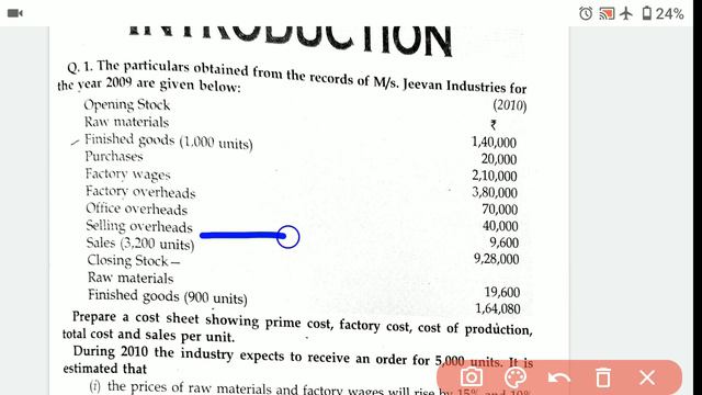 cost sheet practical question | cost accounting bcom hons du sol unit 1 practical question costshee смотреть онлайн
