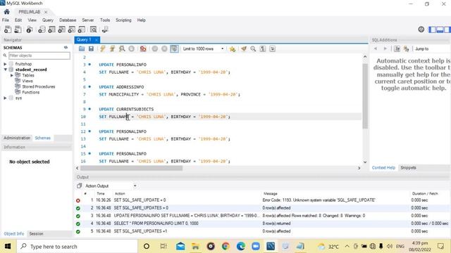 CPC05 PRE LAB4 USING UPDATE STATEMENT IN MYSQL DATABASE смотреть онлайн