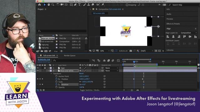 Experimenting with Adobe After Effects for livestreaming — Learn With Jason смотреть онлайн
